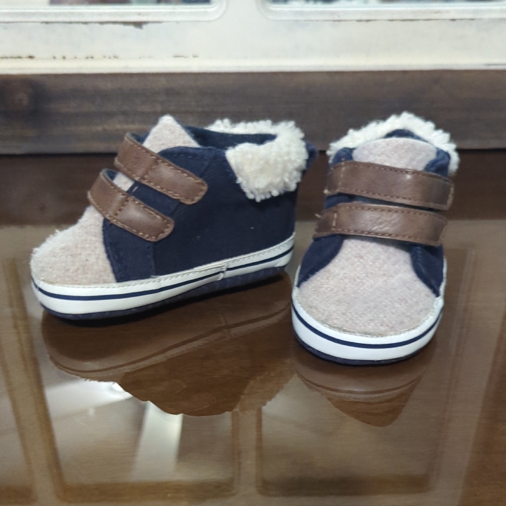 Cozy Brown and Blue Kids Shoes